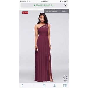 David’s Bridal Wine Dress Size 10, extended length
